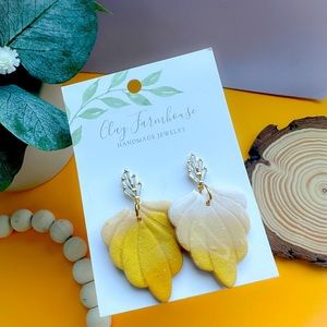 Polymer Clay Shell earrings- Barbie inspired